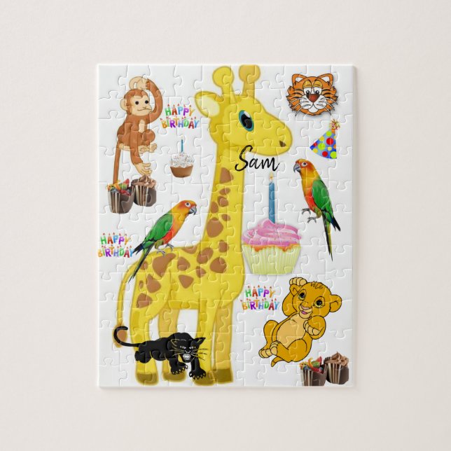 Happy Birthday Jigsaw Puzzle Giraffe (Vertikal)