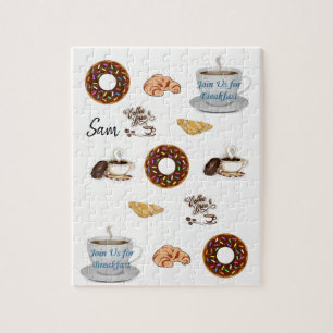 Happy Birthday Jigsaw Puzzle Kaffee Donuts