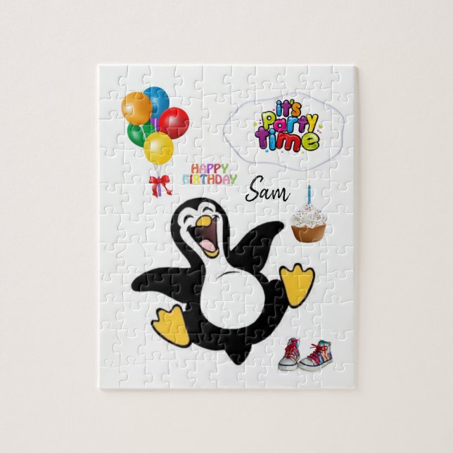 Happy Birthday Jigsaw Puzzle Penguin (Vertikal)