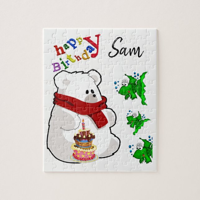 Happy Birthday Jigsaw Puzzle Polar Bear (Vertikal)