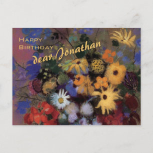 Happy Birthday Jonathan CC0603 Blume Postkarte