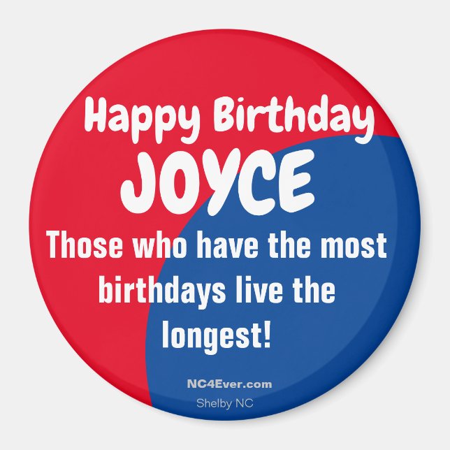 Happy Birthday JOYCE Kühlschrank Magnet (Vorne)