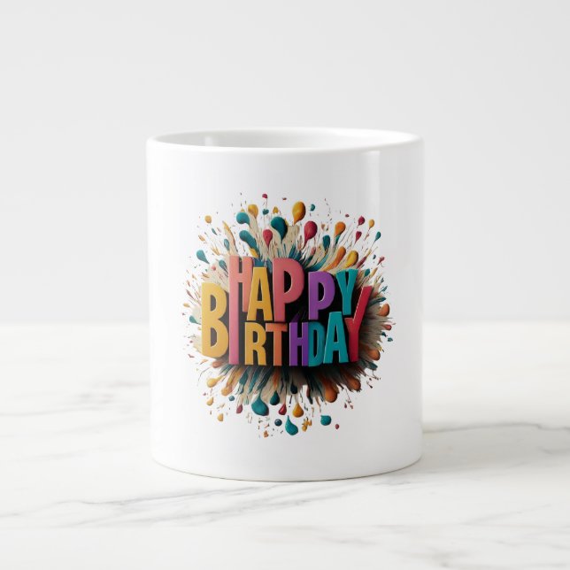 Happy Birthday Jumbo Tasse (Vorderseite)