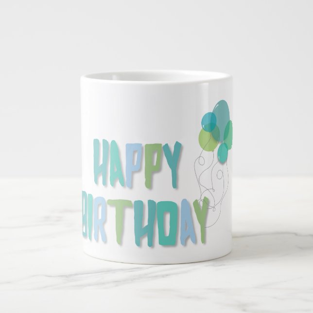 Happy Birthday Jumbo-Tasse (Vorderseite)