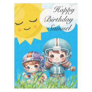Happy Birthday Junge spielt Fußball Tischdecke