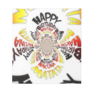 Happy Birthday just Hakuna Matata Gifts Design Art Notizblock