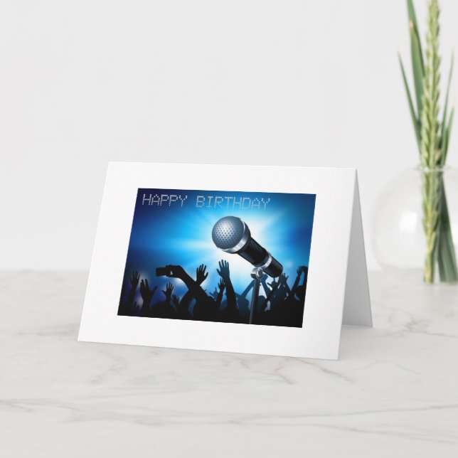 Happy Birthday - Karaoke Style Design Karte (Vorderseite)