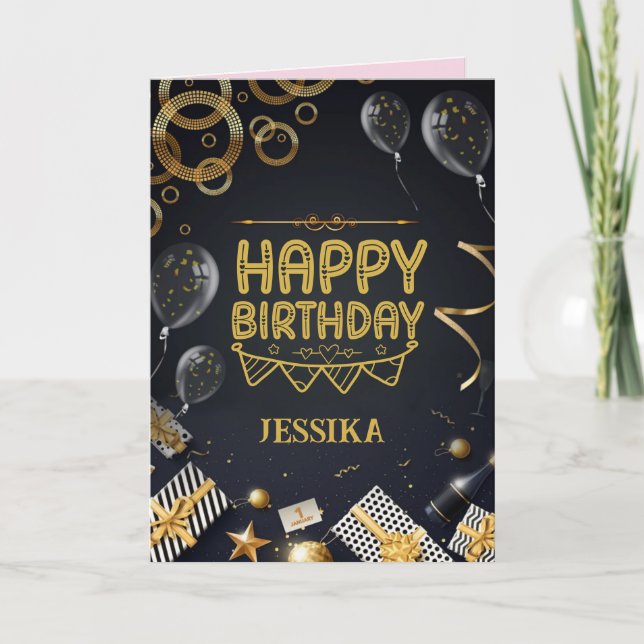 HAPPY Birthday Karte (Vorderseite)