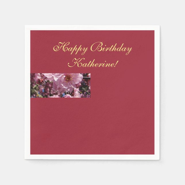 Happy Birthday Katherine Birthdays Party napkins Serviette (Vorderseite)