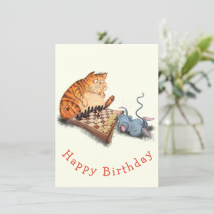 Happy Birthday - Katze und Maus Schach spielen Fun