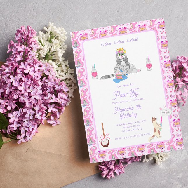 Happy Birthday Katzen haben ein Party Einladung (Von Creator hochgeladen)