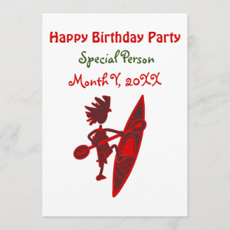 Happy Birthday Kayaker Virtual Einladung