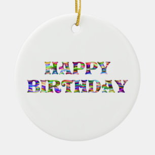 Happy Birthday Keramik Ornament