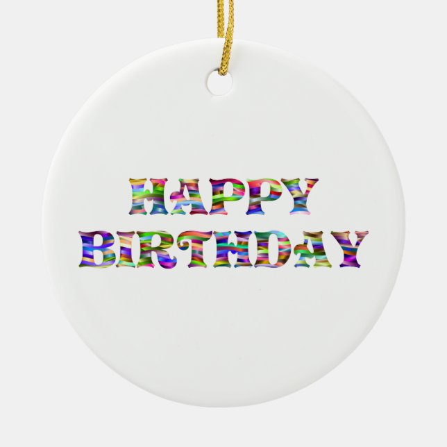 Happy Birthday Keramik Ornament (Vorne)