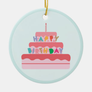 Happy Birthday Keramik Ornament