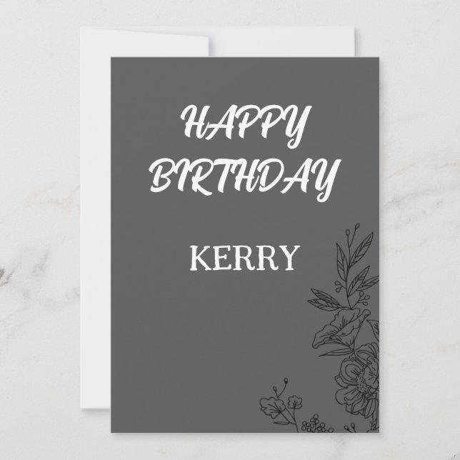 HAPPY BIRTHDAY KERRY EINLADUNG (Vorderseite)
