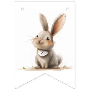 Happy Birthday Kids Bunny Birthday Pink Wimpelkette