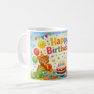 Happy Birthday Kinder Buntes Party-Tasse Kaffeetasse