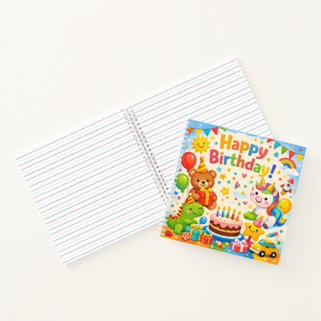 Happy Birthday Kinderparty Notizbuch (Innenseite)