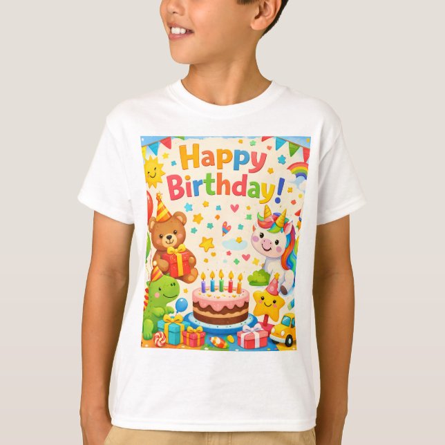 Happy Birthday Kinderparty T-Shirt (Vorderseite)
