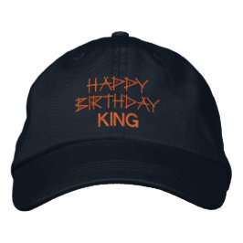 Happy Birthday KING gedruckter Text Celebration-Ha Bestickte Baseballkappe