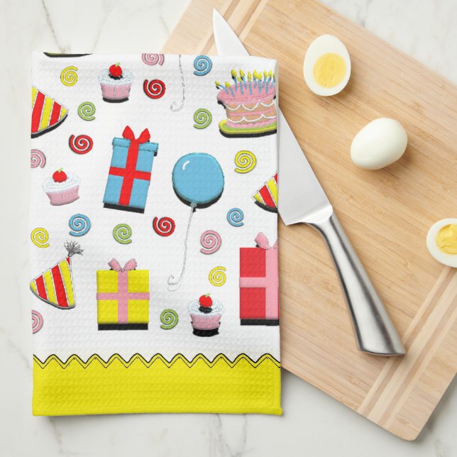 Happy Birthday Kitchen Handtuch (Viertel Falte)
