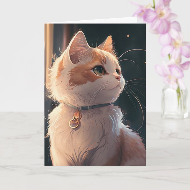 Happy Birthday Kitty Cat Personalize Name Card Karte (Orchidee)