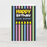 Happy Birthday kleine Brother Stripey Karte<br><div class="desc">Happy Birthday kleine Brother Stripey</div>