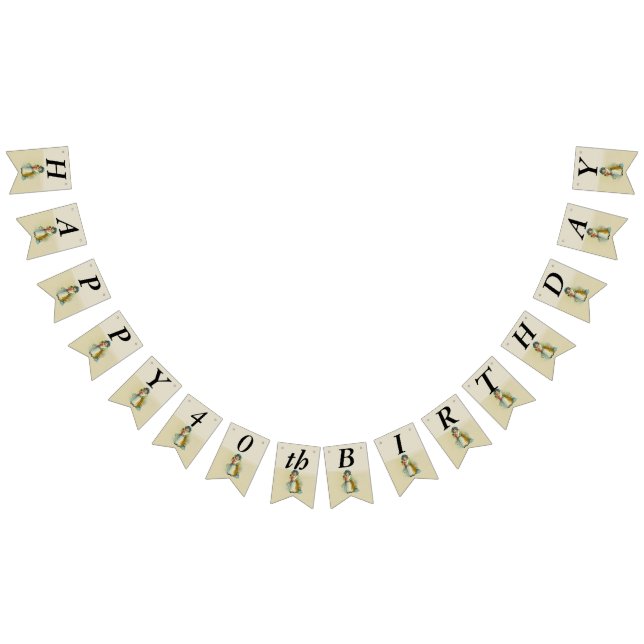 Happy Birthday kleine Viktorianische Girl mit Pupp Wimpelkette (Alle)