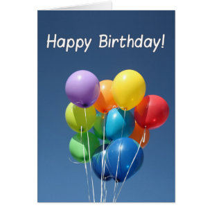 Happy Birthday Kolored Balloons in einem blauen Hi