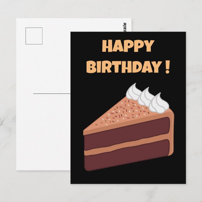 Happy Birthday Köstliche Schokolade Kuchen Postkarte (Vorne/Hinten)