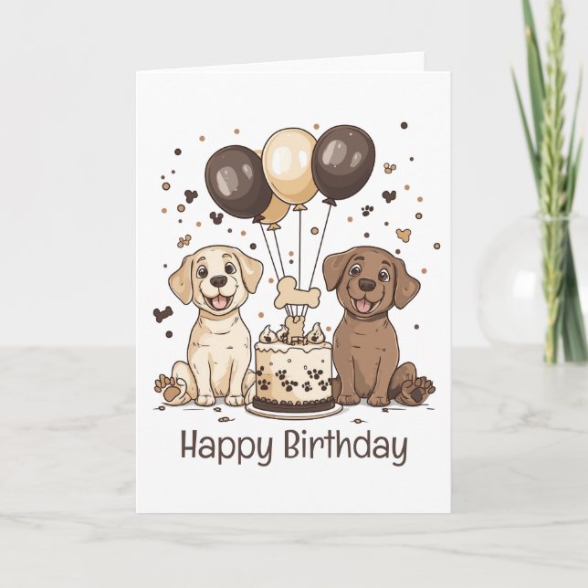 Happy Birthday Labrador Retriever Hunde Karte (Vorderseite)