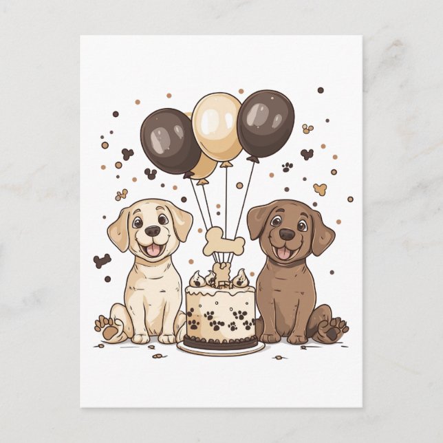 Happy Birthday Labrador Retriever Hunde Postkarte (Vorderseite)