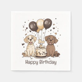 Happy Birthday Labrador Retriever Hunde Serviette
