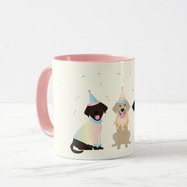 Happy Birthday Labrador Retriever Hunde Tasse (Vorderseite Links)