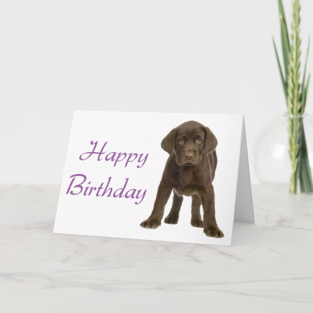 Happy Birthday Labrador Retriever Puppy Dodge Card Karte (Vorderseite)