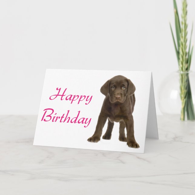 Happy Birthday Labrador Retriever Puppy Hund Card Karte (Vorderseite)