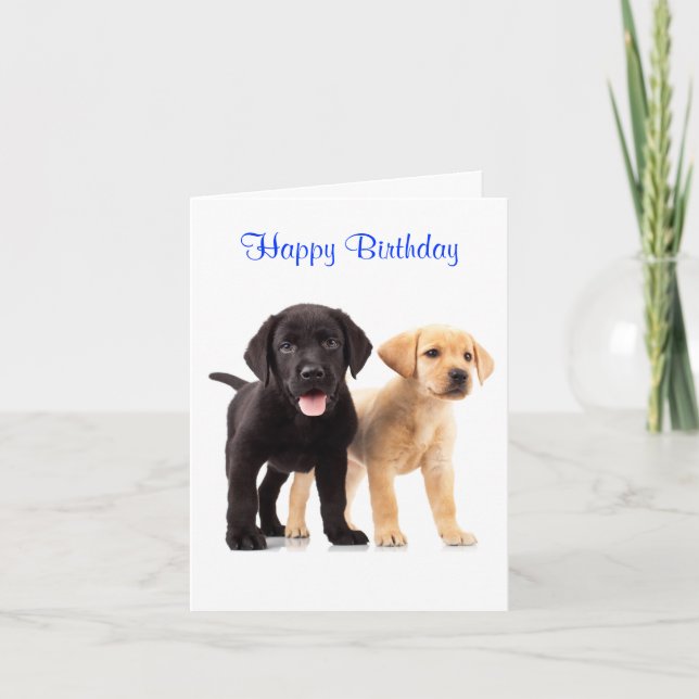 Happy Birthday Labrador Retriever Welpen Card Karte (Vorderseite)