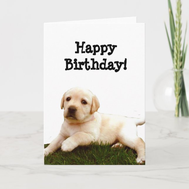 Happy Birthday Labrador Welpengrüßkarte Karte (Vorderseite)