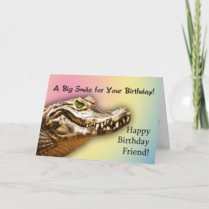 Happy Birthday lächelnde Alligator-Karte für Freun Karte