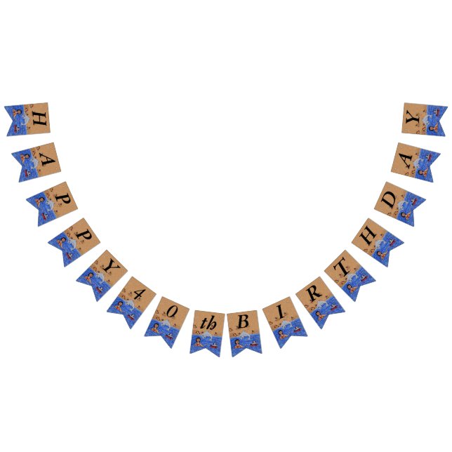 Happy Birthday Lady Cat Schwimmen im Ocean Beach Wimpelkette (Alle)