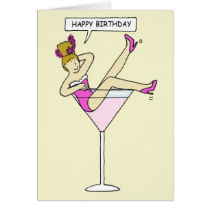 Happy Birthday Lady in Riesencocktail Glass