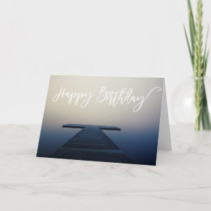 Happy Birthday Lake Dock Boat Karte