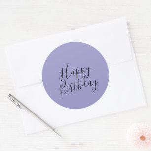 Happy Birthday Lavender Lila Custom Color Modern Runder Aufkleber