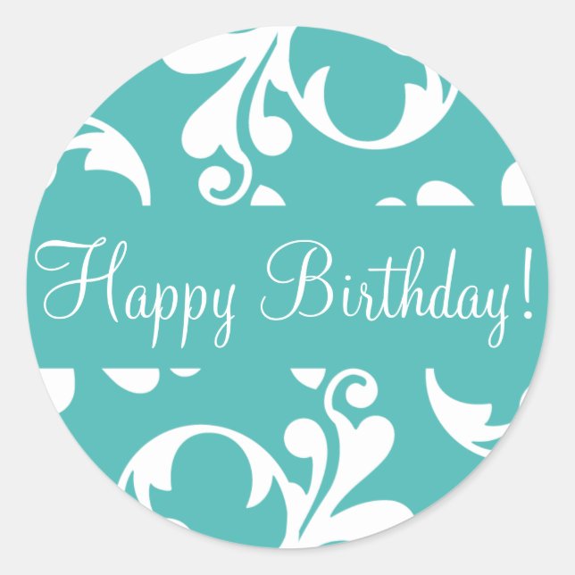 Happy Birthday Leaf Blüh Envelope Sticker Siegel (Vorderseite)