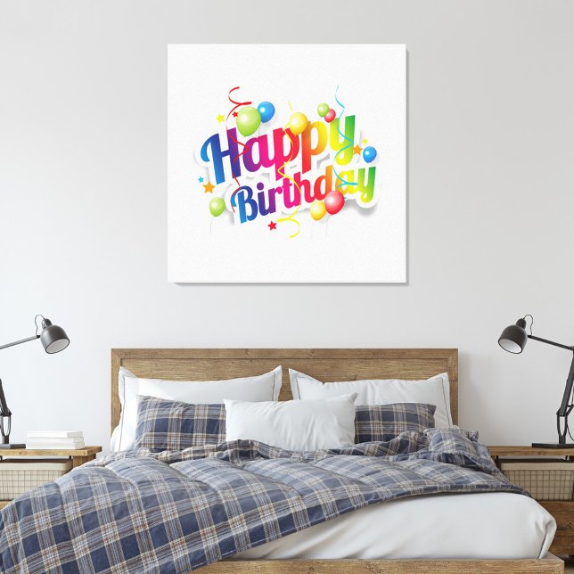 Happy Birthday  Leinwanddruck (Guest room, kid's room or party backdrop!  )