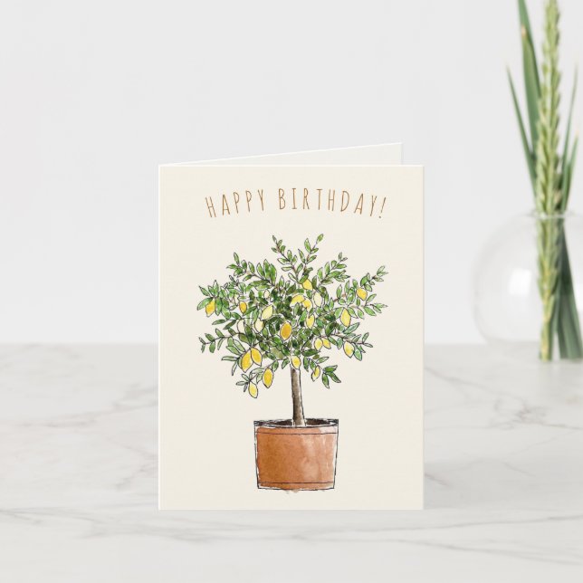 Happy Birthday Lemon Tree Card Karte (Vorderseite)