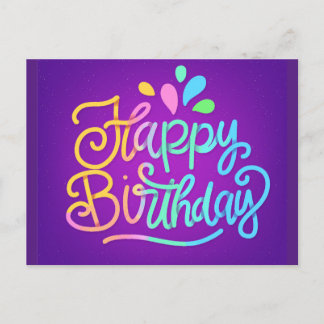 Happy Birthday Lettering Einladungspostkarte