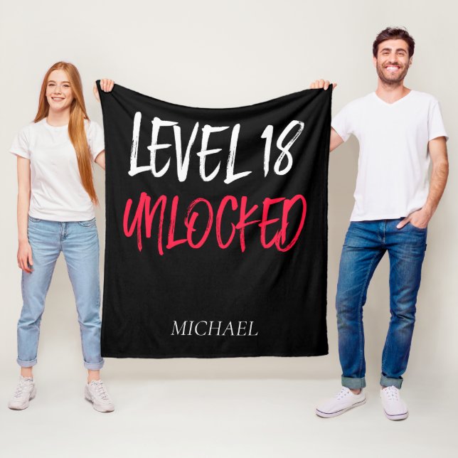 Happy Birthday Level 18 Unlocked Fleece Blanket (Beispiel)