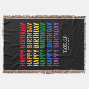 Happy Birthday LGBT Pride LGBTQ Transgender Decke